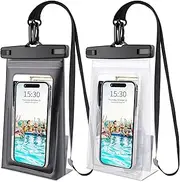 2pcs Large Waterproof Phone Pouch Floating IPX8 Waterproof Phone Case for iPhone 14 Pro Max 13 12 11 8 Plus Samsung Up to 7.2'', Water Proof Protector Phone Dry Bag for Swimming Beach Vacation