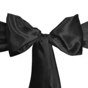 LinenTablecloth Satin Sash 10-Piece Black