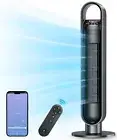 Azonanor Tower Fan for Bedroom, 90° Oscillating Standing Bladeless Fan Remote
