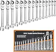 15pcs 6-22mm Flex Head Ratcheting Wrench Spanner Set