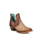 Corral Ladies Embroidery Brown Studded Bootie Z2002