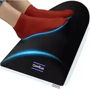 Ergonomic Under Desk Foot Rest - Footrest Cushion for Computer Chair at Home, Office - Premium Velvet Soft Foam Leg Support Footstool Pillow (Black)