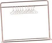 1 Set Mini Hanger Doll Clothes Rack Miniature Dollhouse Kit Doll Hangers Clothing Rack Miniatures Adjustable Clothes for Dolls Coat Hangers Doll Rack Racks Iron Rose Gold