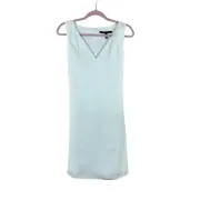 NWT WHITE HOUSE BLACK MARKET WOMENS size 10 white tie waist v neck dress