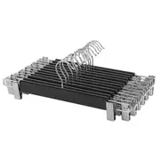 Wood Hangers with Clips for Trousers, Chrome Metal Hook & Clips for Coat, Jacket, and Dress Clothes (20-pack)