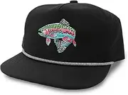 [Gritty Bull] Trout Hat for Men – Dri-Fit Snapback Fishing Hat with Embroidered Rainbow Trout – Breathable Adjustable Mesh Cap