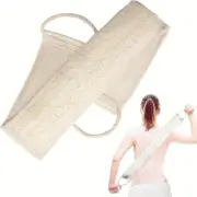 Jopplim Natural Loofah Back Scrubber - 32.3" Exfoliating Sponge with Cotton Towe