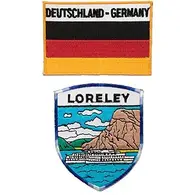 A-ONE Lorelei Tactical Shield Patch+Deutschland Flag World Flag Patch, Patches for Caps Bags Backpacks Vest Military Uniforms Tactical Gears No.127C