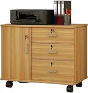 Filing Cabinet Multi-Drawer Storage Cabinet Large Capacity File Cabinet Office File Cabinet Wider Mobile Data Cabinet Storage Cabinet(Yellow)