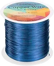 uxcell Artistic Wire 203ft Length 24 Gauge Copper Craft Jewelry Wrapping Wire Tarnish Resistant Beading for Jewelry Making Supplies Crafting, Blue