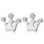 4PCS Copper Stud Earrings Woman Fashion Jewelry Retro Crown Earrings