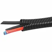 DS18 100 Foot 1/4" Black Split Wire Corrugated Loom Tubing