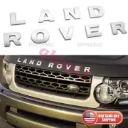 Land Rover Front Hood Nameplate Logo OEM Emblem Letters Badge Titan Silver