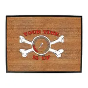 Ow Your Time Is Up - Funny Novelty Doormat Man Cave Floor mat