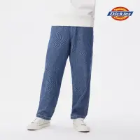 在飛比找momo購物網優惠-【Dickies】男款藍色曲線條紋純棉寬版長褲｜DK0115