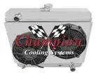 WR Champion 3 Row Radiator,10" Fans,Shroud-1966 1967 Chevy Chevy II Nova V8 Conv
