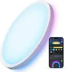 Smart Ceiling Light, RGBIC LED Ceiling Light Fixture, 2400LM Flush Mount Light F