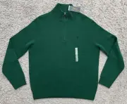 NEW POLO Ralph Lauren Wool Alpaca Pullover Zip Neck Sweater Green Men's Large