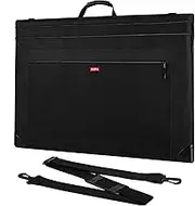 Nicpro Light Weight Art Portfolio Bag, 24x36" Black Art Canvas Portfolio Case with Detachable Shoulder Strap, Leather Corners, Carrying Storage Case for Artwork, Poster, Sketching, and Drawing