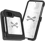 [Ghostek] Atomic Slim Galaxy Z Flip 6 Case with Built-in Kickstand, Clear Back and Aluminum Metal Bumper Premium Protective Phone Cover Designed for 2024 Samsung Galaxy Z Flip6 (6.7") (Black)