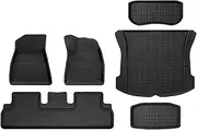 Compatible with Tesla Model 3 2023-2021 All-Weather Floor Mats, XPE Liners Durable WP Non-Slip Black Floor Protection(6PCS RHD Floor Mats)