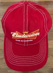 Budweiser Bud King Of Beers Hat Red Adjustable OSFM Dad Hat Cap Logo