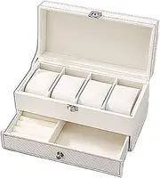 [ACLIC] Watch Case Exquisite Jewelry Box PU Leather Watch Organizer Double Layer High Capacity Watch Storage Box Watch Display Box