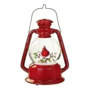 CHRISTMAS CARDINAL IN RED LANTERN MUSICAL SNOW GLOBE