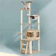 174cm i.Pet Cat Tree Tower Scratching Post Scratcher Wood Bed Condo House Ladder