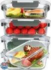 M MCIRCO [5-Packs, 36 Oz Glass Meal Prep Containers with Snap Locking Lids Gl