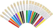 20 Pcs Paint Brushes for Kids, Round and Flat Kids Paint Brushes, Easy Hold and Clean Toddler Paint Brushes, Bristle Craft Paint Brushes for Acrylic Oil Watercolor Washable Paint