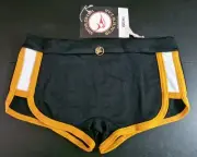 Size 28" / 3 Vintage SWORDFISH swimming beach briefs Black with Gold/White trim