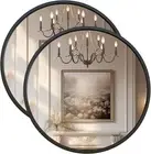 Black round Mirror 24 Inch Circle Mirror for Bathroom Vanity, Entryway, Living R