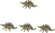 Yardwe 4pcs Desktop Dinosaur Sculpture Brass Dinosaur Statue Unique Decorative Craft