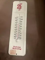 Vintage Drink Coca Cola Red Metal Advertising Thermometer Sign REFRESH YOURSELF
