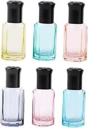 Gogogmee 6ml Refillable Perfume Travel Bottles Essential Oil Roller Bottles Leakproof Glass Subpackaging for Oil Fragrance Random Color