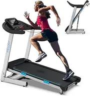 Foldable Treadmill Auto Incline 15 Levels for Home 350 lbs Capacity 3.0 HP, Smart Treadmill with Heart Rate Monitor|Music Player|LED Console Display|Preset Program, Work with Zwift Kinomap WELLFIT App
