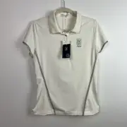 Nike Golf Dri-Fit Polo Shirt Womens M White TPC Sawgrass Athletic Sports New