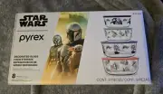 Star Wars Pyrex Food Storage w/Decorated Glass 8 Piece, 4 Containers & 4 Lids