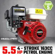 5.5HP OHV Petrol Engine Stationary Motor Horizontal Shaft Recoil Start 4-Stroke
