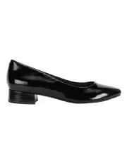[Easy Steps] Janine Black Crinkle Patent Heeled Shoes