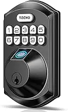 Fingerprint Door Lock - TEEHO Keyless Entry Door Lock Deadbolt - Electronic Door Lock with Keypad - Combination Door Lock - IP65 Weatherproofing -Matte Black