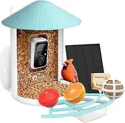 Bird Feeder Camera, Bird Feeder with Multifunctional Stand, Automatic Image Capture / Video for Birdwatching, Wireless WiFi Camera + Solar Panel, IP65
