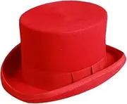 [qwmvhfg] Beanie hat， Men Women Wool Flat Man Top Fedora Versatile Gentleman Cylinder Strap Steampunk Hat Elegant