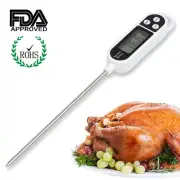 Ultra-Fast Read Digital Food Cooking Thermometer with LCD & Long Probe - White