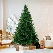 Sherwood Christmas Tree 2.4m Green Faux Pine, 1448 Tips Xmas Trees, Easy Assembly, Crush Resistant, Durable & Sturdy, Includes Stand, Jolly Decorations Decor Home Gift