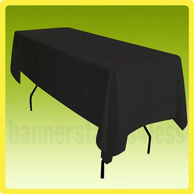 70x120 Tablecloth Table Cover Rectangle Wedding Banquet Event POLYESTER - BLACK