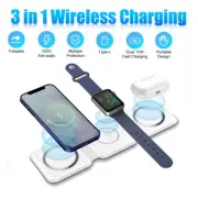 15W 3 in1 Wireless Charger Foldable Mat portable For Apple Watch Airpods iPhone