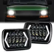 Pair LED For Mitsubishi Triton Headlights 5x7" 7x6" Inch Head Lamp HI/LO/DRL AU (for: Mitsubishi)