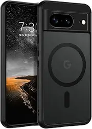 GaoBao Strong Magnetic for Google Pixel 8 Case, [Compatible with Mag Safe] [Military-Grade Drop Tested] Shockproof Protective Slim Fit Matte Back Phone Cases Covers for Google Pixel 8 6.2-Inch, Black